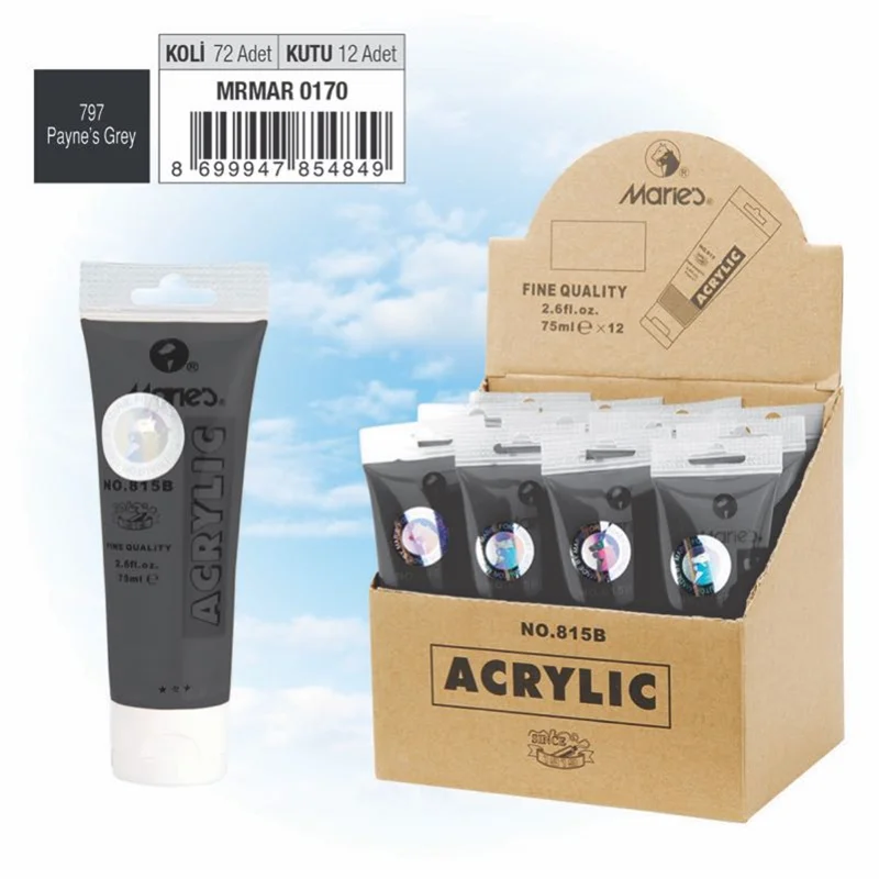 MARIES AKRİLİK BOYA 75 ML 815-797 PAYNES GREY