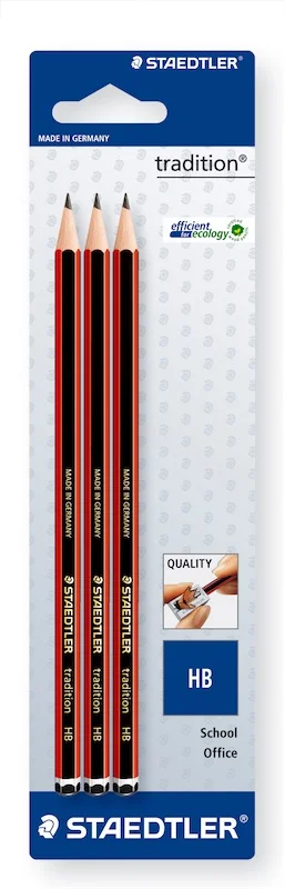 STAEDTLER KURŞUN KALEM DERECELİ TRADITION HB 3 LÜ BLS. 110-HBBK3D