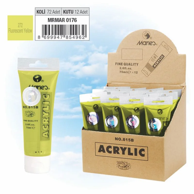 MARIES AKRİLİK BOYA 75 ML 815-272 FLUORESCENT YELLOW