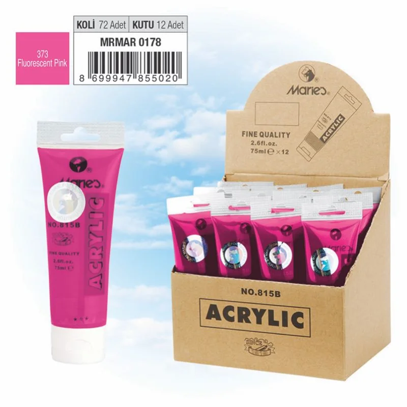 MARIES AKRİLİK BOYA 75 ML 815-373 FLUORESCENT PINK