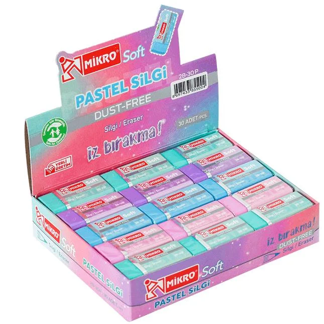 MİKRO SİLGİ 2B-30P SOFT PASTEL 30 LU KUTU