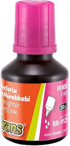 BRONS FOSFORLU KALEM  MÜREKKEBİ PEMBE 30 CC BR-9125