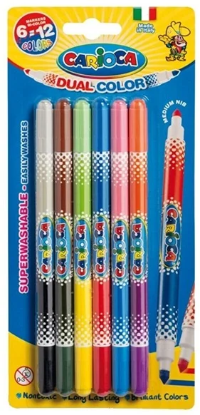 CARIOCA KEÇELİ BOYA ÇİFT UÇLU BİCOLOR 6 LI 12 RENK 42269