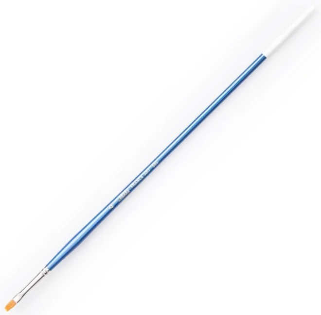 PEBEO AKRİLİK BOYA FIRÇASI 555 SERİSİ GOLDEN SENTETİK DÜZ KESİK MAVİ UZUN SAP NO:4 555/4
