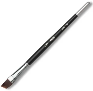 PEBEO FIRÇA YAN KESİK 208 SERİSİ SİYAH SENTETİK KIL KISA SAP NO:1/2 208 1/2