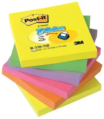 POST-IT YAPIŞKANLI NOT KAĞIDI Z NOT 76x76 NEON RENKLER 6 LI PAKET R-330NR 520100440300