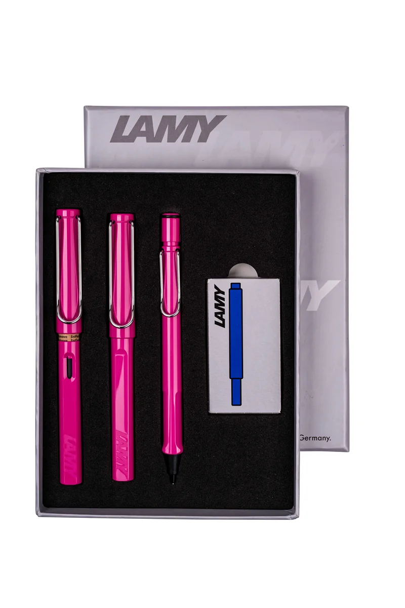 LAMY DOLMA+ROLLER+VERSATİL KALEM SET SAFARI K.PEMBE TB3-13PDRV