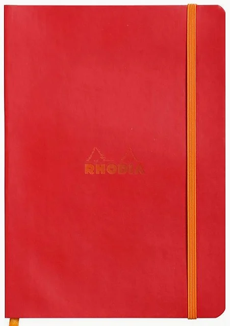 RHODIA DEFTER RHODIARAMA YUMUŞAK DERİ KAPAK ELASTİK BANTLI A5 90 GR 80 YP DOT POPPI RY117463
