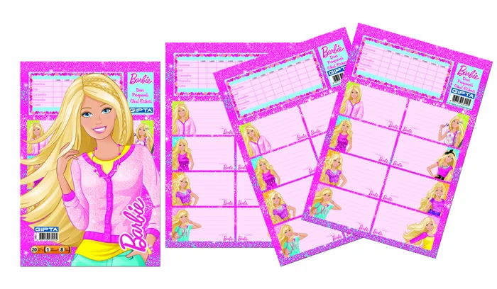 GIPTA OKUL ETİKETİ BARBIE DERS PROGRAMLI 16x24 3 YP. 5460
