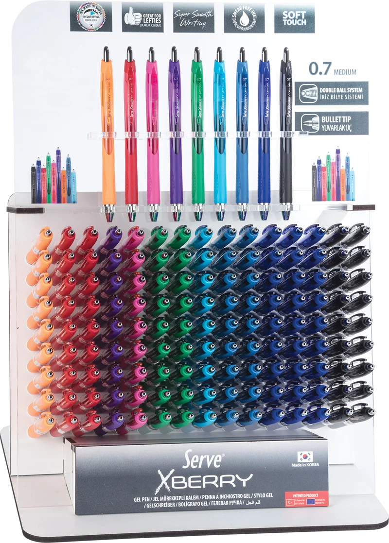 SERVE JEL KALEM İĞNE UÇ XBERRY 0.7 STAND 144 LÜ SV-XBRGELY0.7-144DP