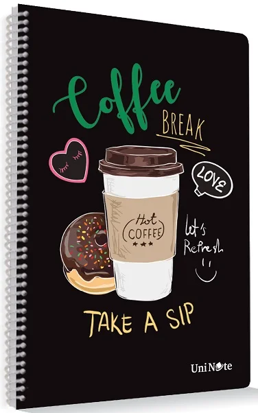 ÇINAR DEFTER A4 COFFEE SPİRALLİ PP KAPAK 60 YP. ÇİZGİLİ 72604