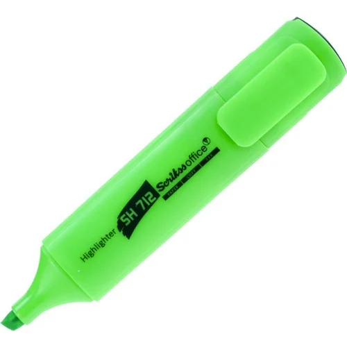 SCRIKSS OFFICE FOSFORLU KALEM SH712 YEŞİL 12 Lİ KUTU