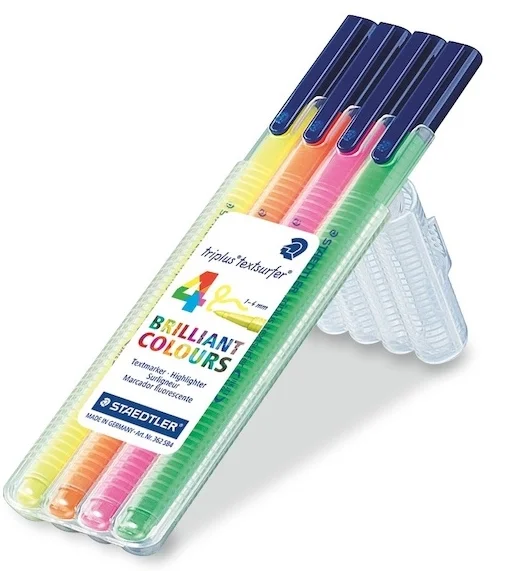 STAEDTLER FOSFORLU KALEM TRIPLUS TEXTSURFER KARIŞIK RENKLER 4 LÜ SET 362 SB4
