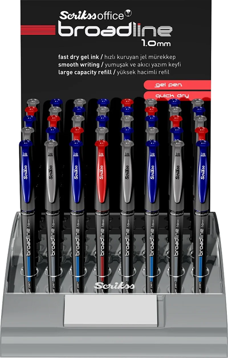 SCRIKSS OFFICE JEL İMZA KALEMİ BROADLINE 1.0 40 LI STAND