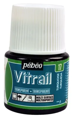 PEBEO CAM BOYASI VITRAIL TRANSPARAN 45 ML 050*17 TURQUOISE BLUE