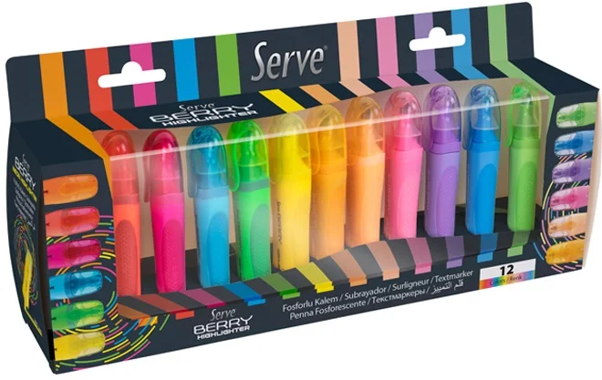 SERVE FOSFORLU KALEM BERRY SET 12 Lİ BRFK12KTFRPS