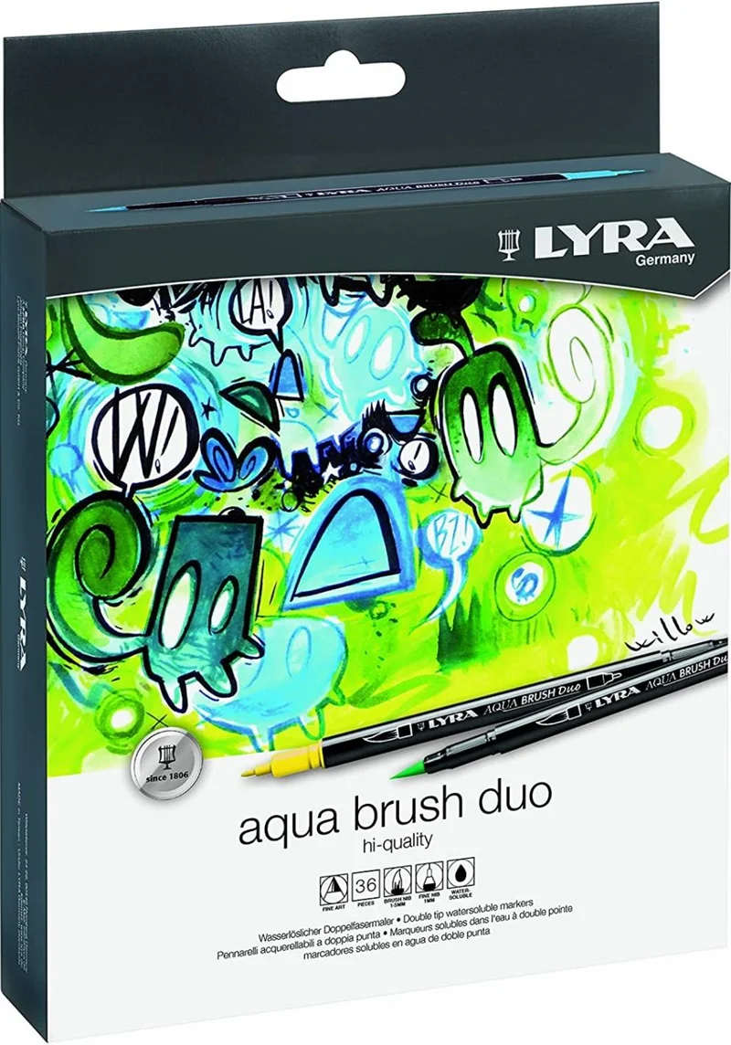 LYRA KEÇELİ KALEM AQUA BRUSH DUO FIRÇA UÇLU 36 LI ASKILI PAKET L6521360