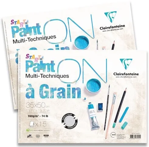 CLAIREFONTAINE RESİM ve ÇİZİM BLOĞU PAINT-ON A GRAIN START SPİRALLİ 25x35 160 GR 15 YP PD966435
