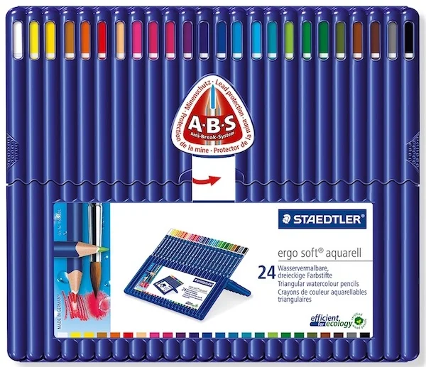 STAEDTLER AQUARELL KURU BOYA ERGOSOFT ÜÇGEN 24 LÜ 156 SB24