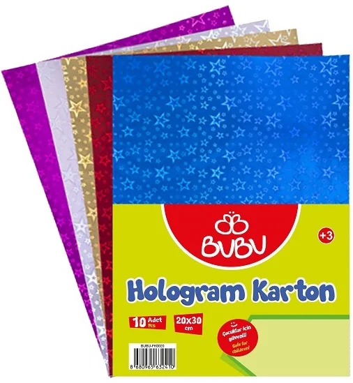 BU-BU HOLOGRAM KARTON 10'LU 20x30 CM