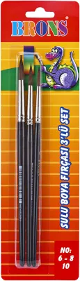 BRONS 145 SERİSİ SULU BOYA FIRÇA SETİ 3 LÜ No.6-8-10 BR-245