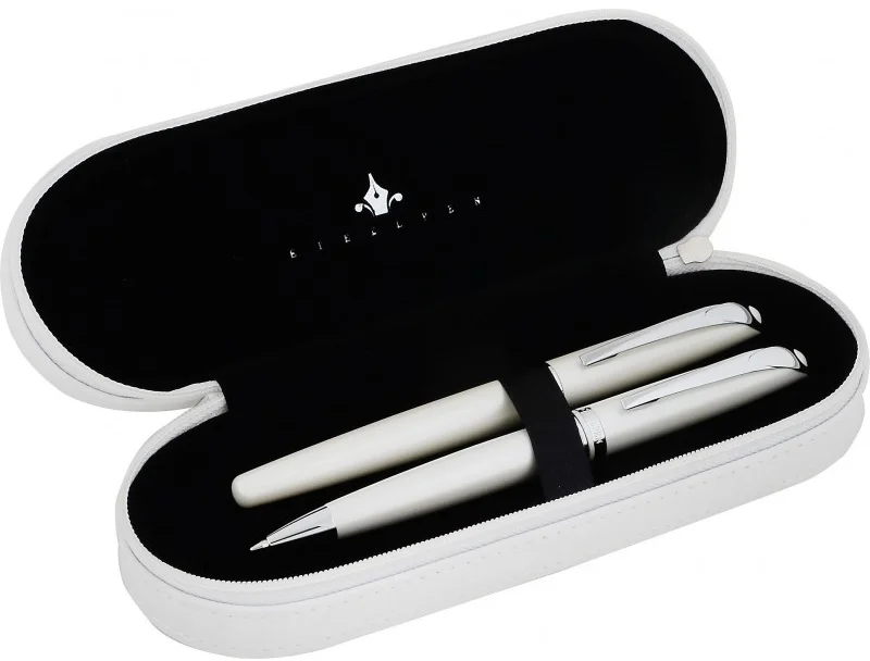 STEELPEN DOLMA KALEM+TÜKENMEZ KALEM SET TRUVA SERİSİ BEYAZ 0169