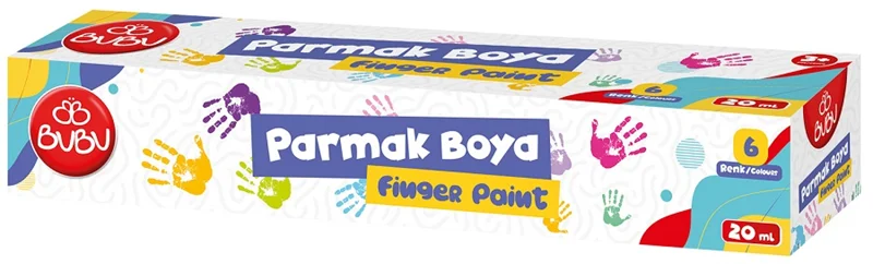 BU-BU PARMAK BOYA 6 RENK BİRLEŞİK POT 20ML. BUBU-PAR001