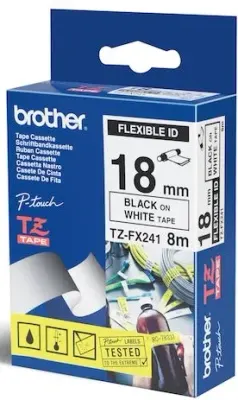 BROTHER PTOUCH ETİKET 18MM BEYAZ-SİYAH ESN. 18TFX241