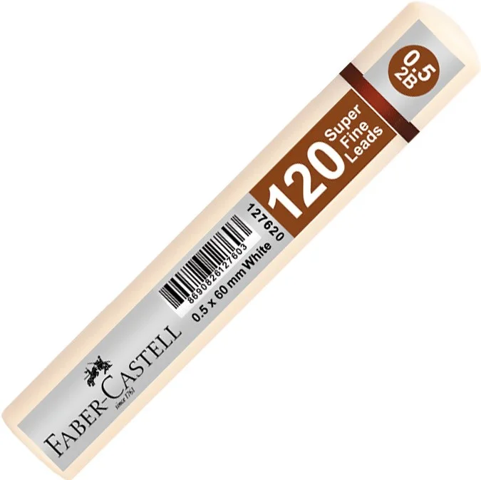 FABER MİN GRİP 05MM 2B 60MM 120Lİ BEYAZ TÜP 127624