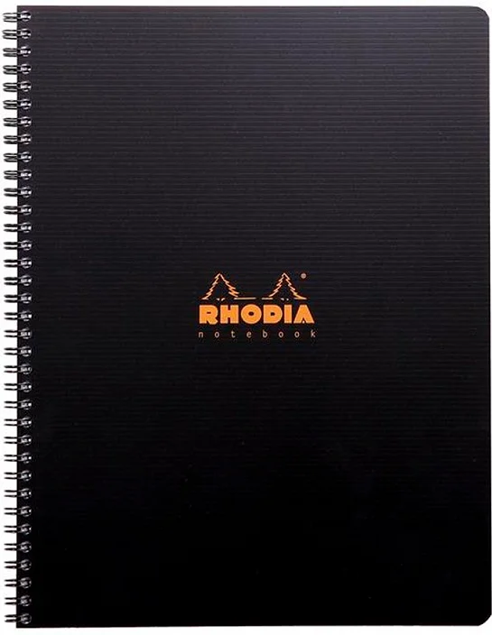 RHODIA DEFTER ACTIVE SPİRALLİ PP KAPAK A4+ 90 GR 80 YP KARELİ SİYAH RC119900