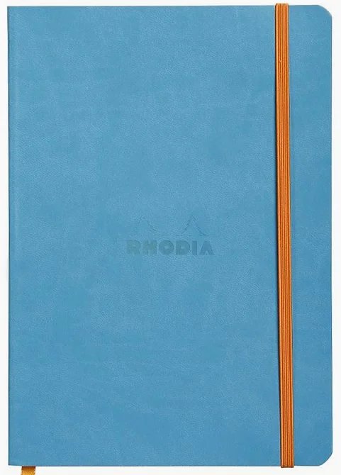 RHODIA DEFTER RHODIARAMA YUMUŞAK DERİ KAPAK ELASTİK BANTLI A5 90 GR 80 YP DOT TURQUOISE RY117457