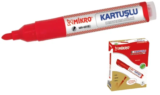 MİKRO BEYAZ TAHTA KALEMİ KARTUŞLU KIRMIZI 6019K