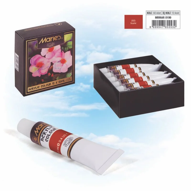 MARIES AKRİLİK BOYA 12 ML 302 SCARLET