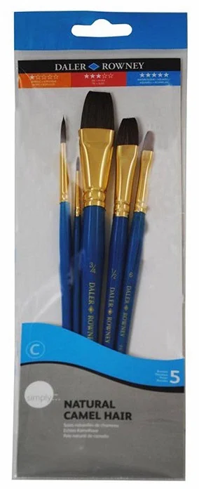 DALER ROWNEY FIRÇA SETİ SIMPLY SERİSİ DEVE KILI KISA SAPLI 5 Lİ 216910500