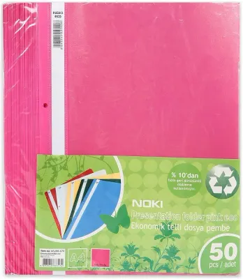 HB NOKİ TELLİ DOSYA ECO 4828 PEMBE 50 Lİ