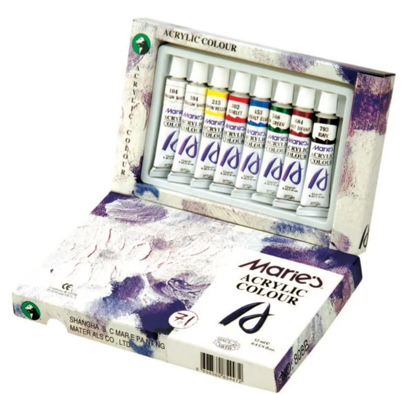 MARIES AKRİLİK BOYA SETİ 75 ML 7+1