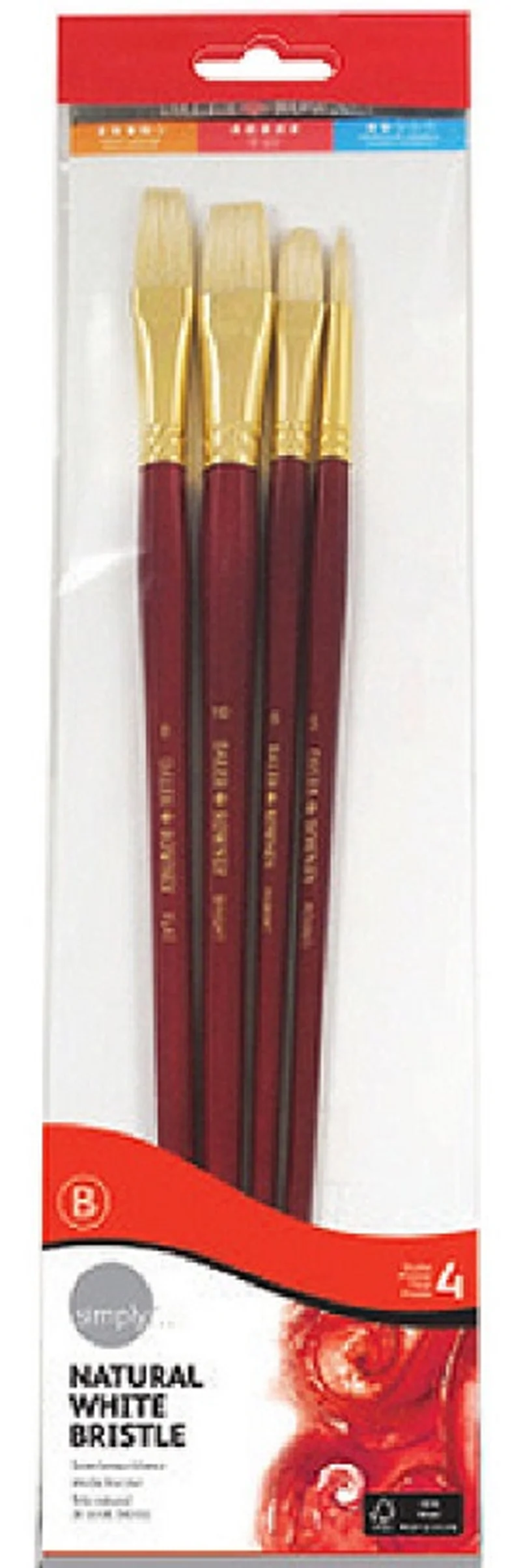 DALER ROWNEY FIRÇA SIMPLY SERİSİ BRISTEL KISA SAP 4 LÜ NO:2 216940401