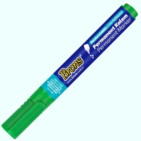 BRONS PERMANENT MARKER YUVARLAK UÇ YEŞİL BR-9623