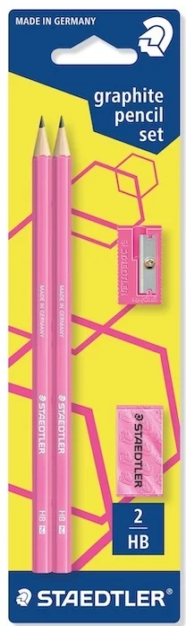 STAEDTLER KALEM SETİ HB NEON 2 KALEM + KALEMTIRAŞ + SİLGİ BLS. 180FSBK2P1