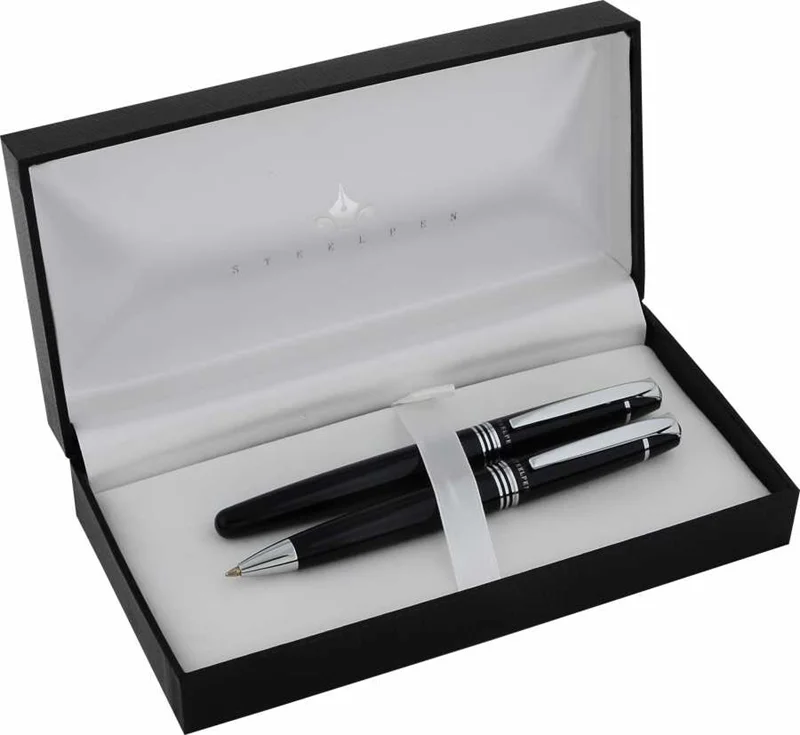 STEELPEN DOLMA KALEM+TÜKENMEZ KALEM SET PLANET SERİSİ SİYAH 0021
