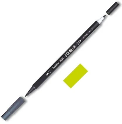 MARVY FIRÇA KALEM BRUSH PEN ÇİFT UÇLU 1800-052 YELLOW GREEN