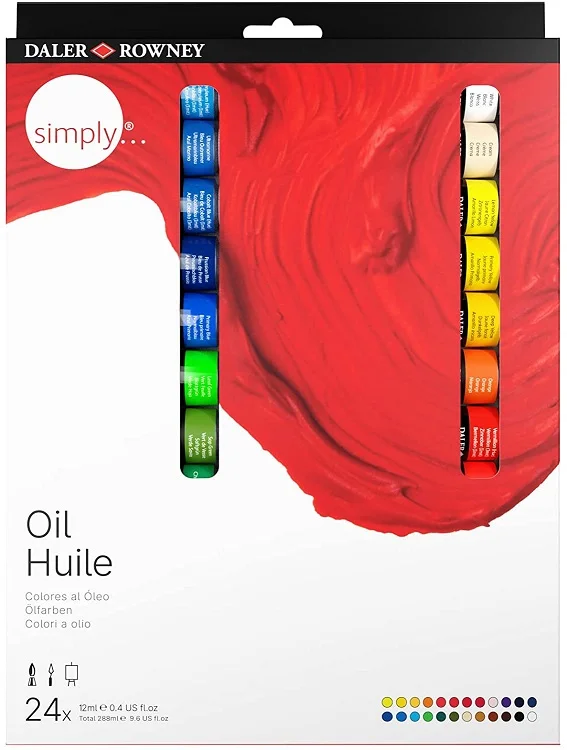 DALER ROWNEY YAĞLI BOYA SIMPLY SERİSİ SET 12 ML 24 RENK 118500124