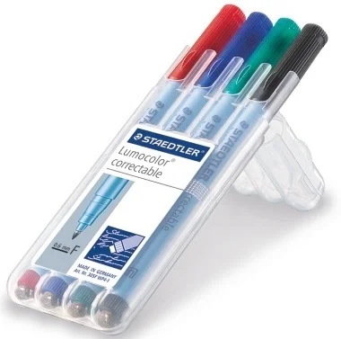 STAEDTLER PERMANENT MARKÖR LUMOCOLOR SİLİNEBİLİR KARIŞIK RENK 4 LÜ SET 305F WP4-1