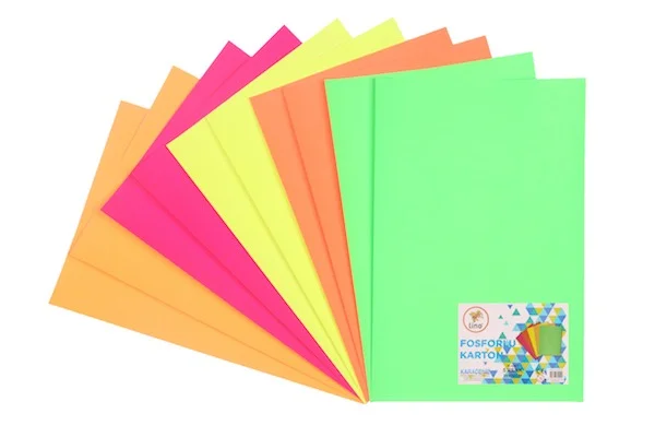 LİNO FON KARTONU FOSFORLU 170 GR 5 RENK 10 LU (50 PP-0151JQ