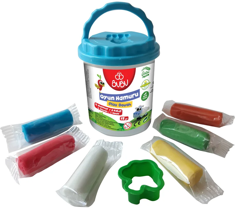 BU-BU OYUN HAMURU SETİ 15 GR 6 LI KOVALI BUBU-OH0001