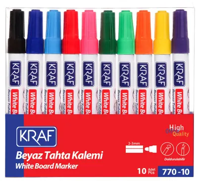 KRAF BEYAZ TAHTA KALEMİ DOLDURULABİLİR 770-10 10 LU SET