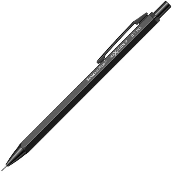 SCRIKSS OFFICE VERSATİL KALEM HEXAGON-R 0.7 MAT SİYAH