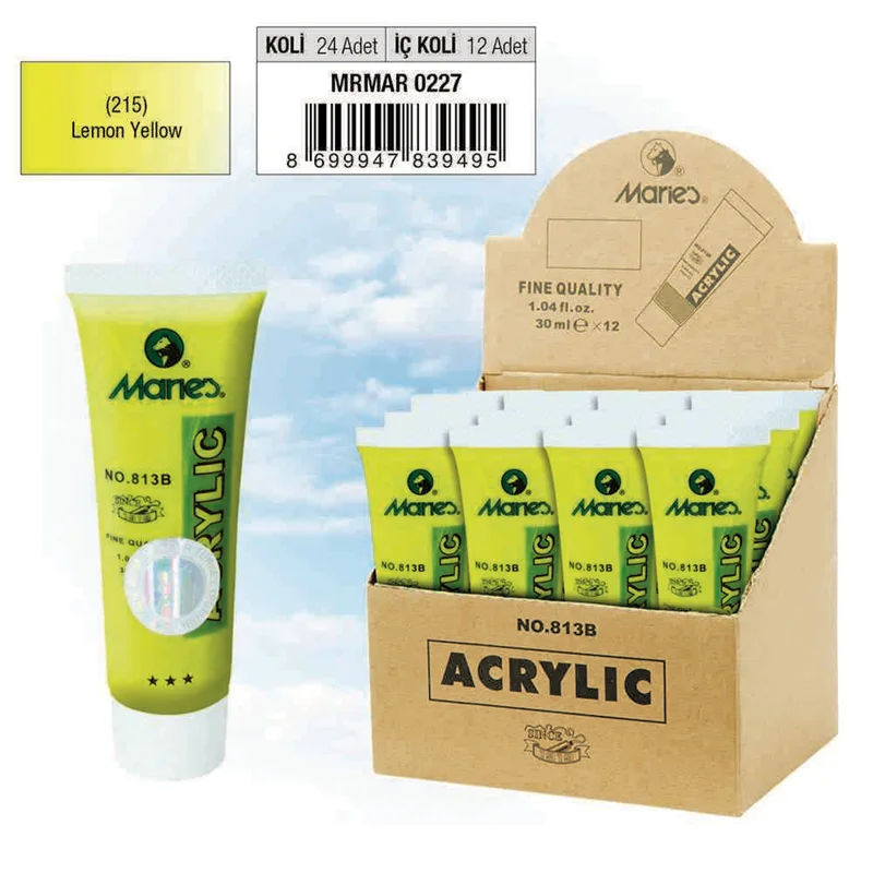 MARIES AKRİLİK BOYA SETİ 30 ML 813B-215 12 Lİ