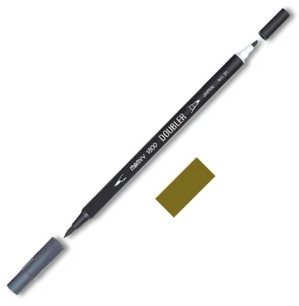 MARVY FIRÇA KALEM BRUSH PEN ÇİFT UÇLU 1800-027 OLIVE BROWN