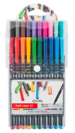 CARETTA KEÇELİ KALEM 55 SOFT LINER 20 Lİ KARIŞIK RENK C-S-55-20PVC